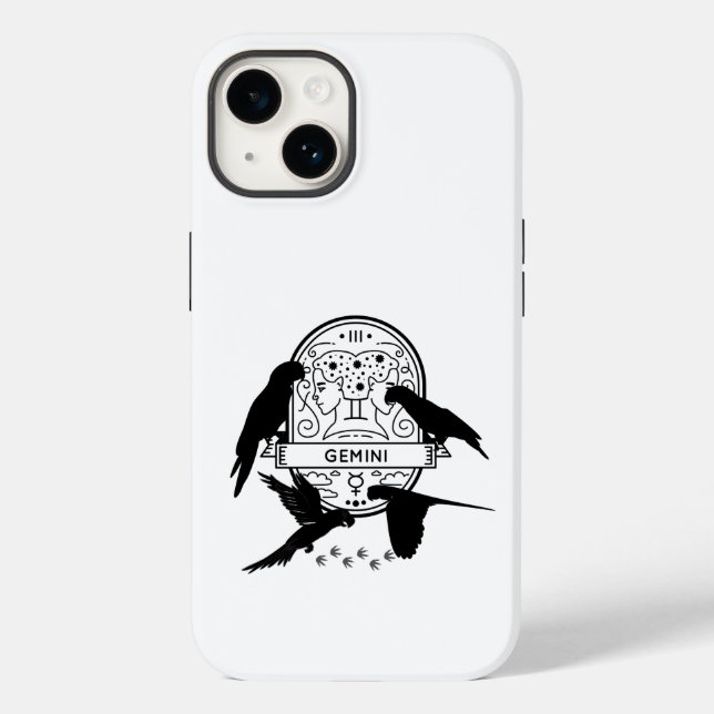 Zodiac Sign and Matching Pets. Gemini - Parrot.w Case-Mate iPhone Case (Back)