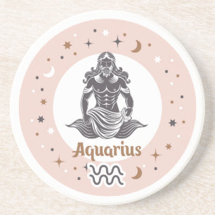 Zodiac Sign Aquarius Coaster