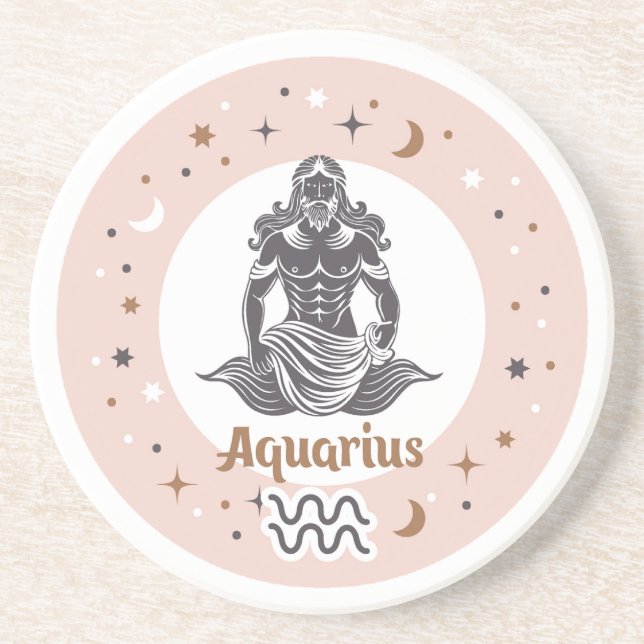 Zodiac Sign Aquarius Coaster (Front)