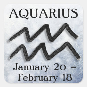 Zodiac Sign Aquarius Horoscope Astrology Square Sticker