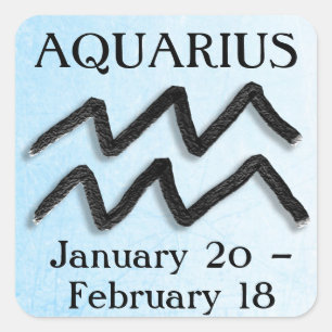 Zodiac Sign Aquarius Horoscope Astrology Square Sticker