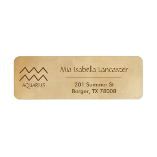 Zodiac Sign Aquarius - Return Address Labels