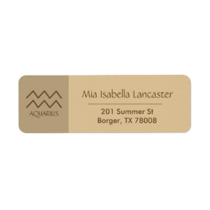 Zodiac - Sign Aquarius Return Address Labels