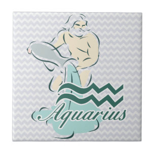 Zodiac Sign Aquarius Symbol Tile