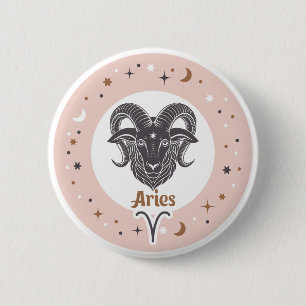 Zodiac Sign Aries 6 Cm Round Badge