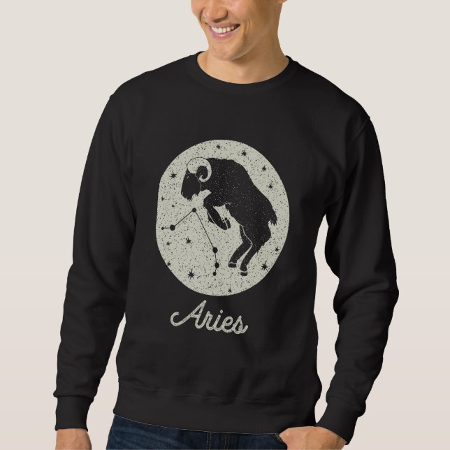 Zodiac Sign Aries Birthday Graphic for Men and Wom Sweatshirt (Front)