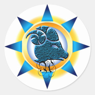 Zodiac Sign Aries Design Gift Classic Round Sticker