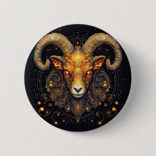 Zodiac Sign Aries Ram Steampunk  6 Cm Round Badge