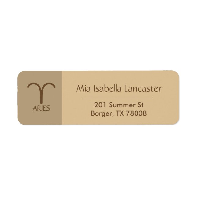 Zodiac - Sign Aries Return Address Labels (Front)