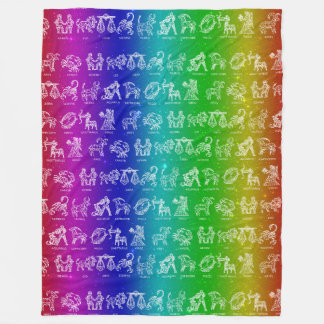 Zodiac Sign Blanket(Rainbow Smooth Fade) Fleece Blanket