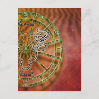 zodiac sign bull- postcard