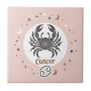 Zodiac Sign Cancer Ceramic Tile