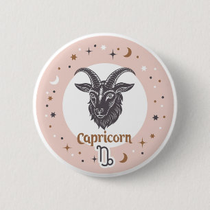 Zodiac Sign Capricorn 6 Cm Round Badge