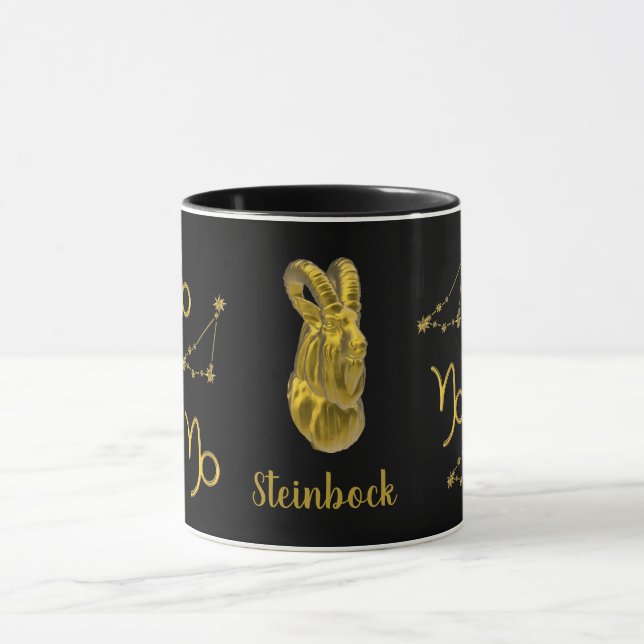 Zodiac sign Capricorn, gold -  Mug (Center)