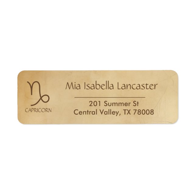 Zodiac Sign Capricorn -  Return Address Labels (Front)