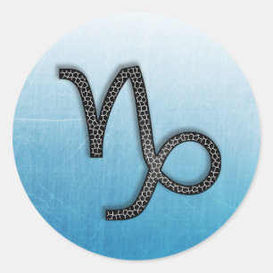 Zodiac Sign Capricorn  Symbol and Horoscope Classic Round Sticker