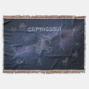 Zodiac sign Capricorn Throw Blanket