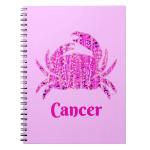 Zodiac Sign for Cancer in Maroon and Purple  Notebook