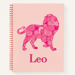 Zodiac Sign for Leo in a Red Fractal Journal