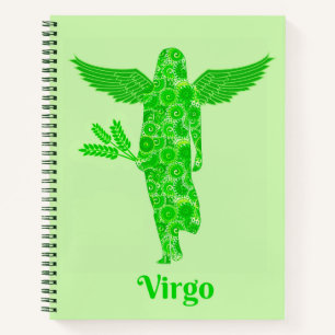 Zodiac Sign for Virgo in Shades of Green Journal