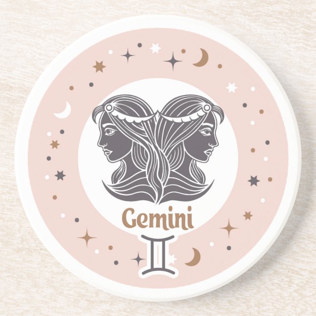 Zodiac Sign Gemini Coaster (Front)