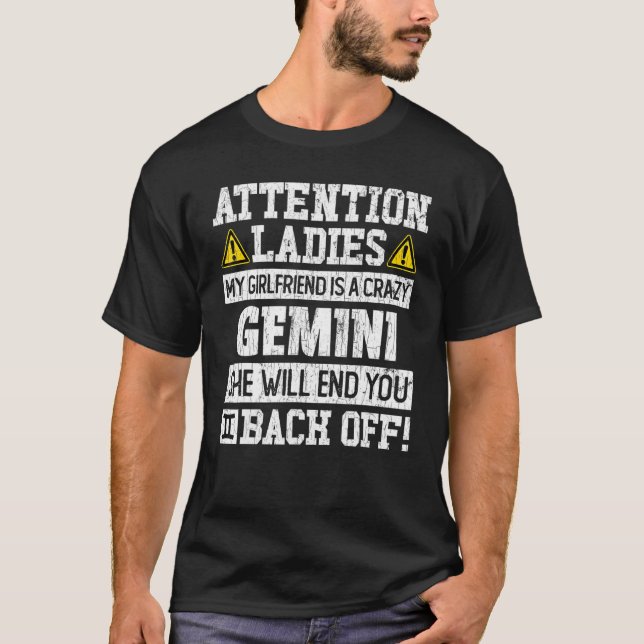 Zodiac Sign Gemini Girlfriend Graphic T-Shirt (Front)