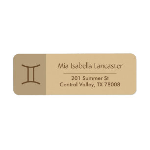 Zodiac Sign Gemini Modern Return Address Labels