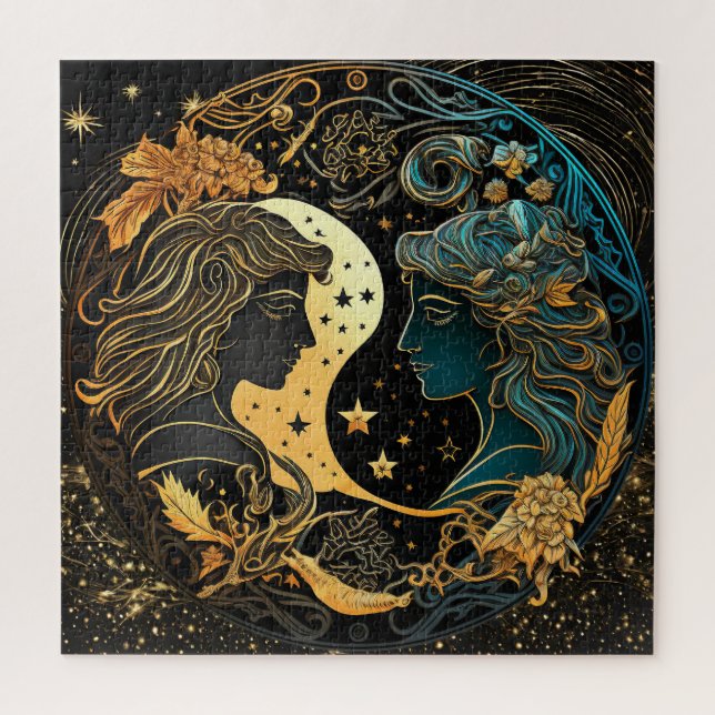 Zodiac Sign Gemini Puzzle, 20"x20" 676 pcs. Jigsaw Puzzle (Vertical)