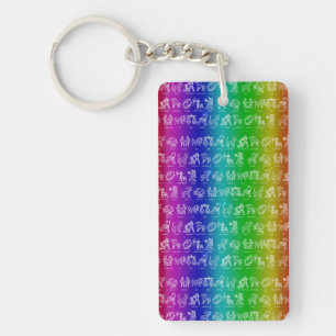 Zodiac Sign Keychain(Bright Rainbow) Key Ring