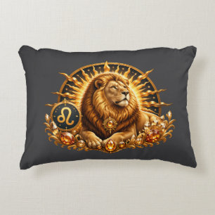 Zodiac Sign Leo 2in1 Grey and White Decorative Cushion