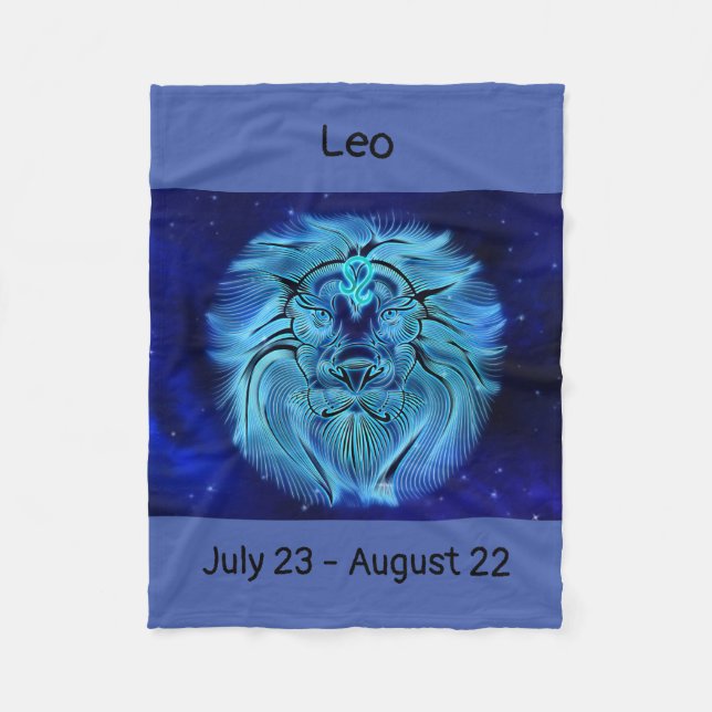 Zodiac sign Leo Fleece Blanket (Front)