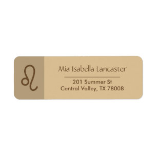 Zodiac Sign Leo Modern Return Address Labels