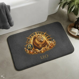 Zodiac Sign Leo Personalised Bath Mat