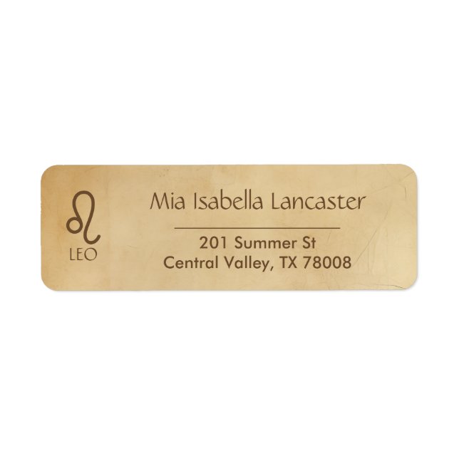 Zodiac Sign Leo -  Return Address Labels (Front)