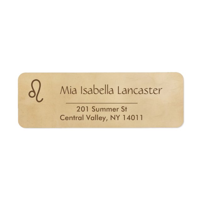 Zodiac Sign - Leo Return Address Labels (Front)