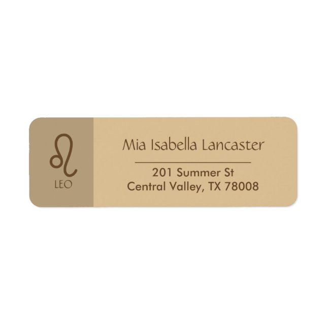 Zodiac - Sign Leo Return Address Labels (Front)