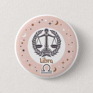 Zodiac Sign Libra 6 Cm Round Badge