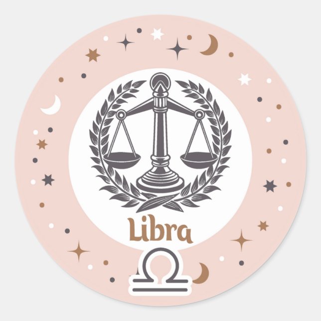 Zodiac Sign Libra Classic Round Sticker (Front)