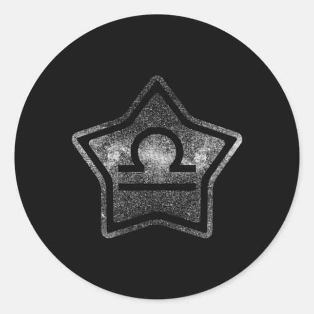 Zodiac Sign Libra Star 7 Zodiac Sign Classic Round Sticker (Front)