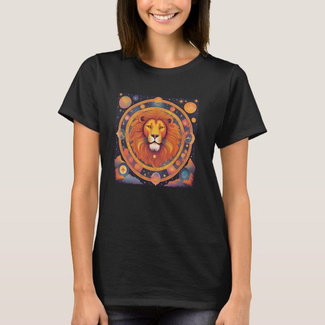 Zodiac Sign Lion Birthday Fire Sign T-Shirt (Front)