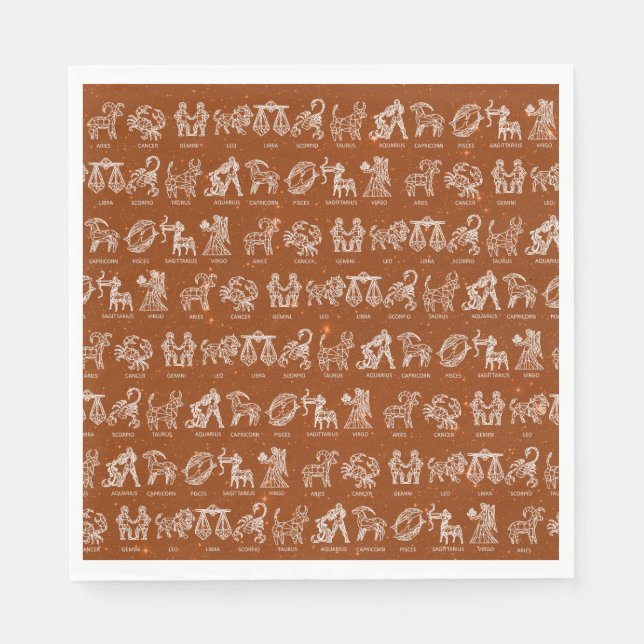 Zodiac Sign Paper Napkin(Orange) Napkin (Front)