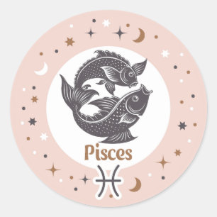 Zodiac Sign Pisces Classic Round Sticker