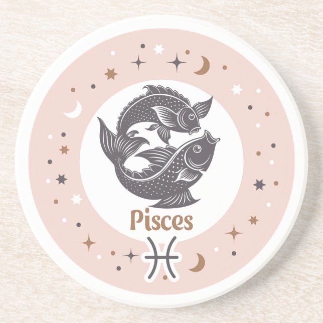 Zodiac Sign Pisces Coaster (Front)