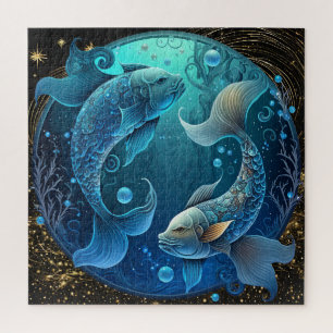 Zodiac Sign Pisces Puzzle, 20"x20" 676 pcs. Jigsaw Puzzle