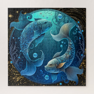 Zodiac Sign Pisces Puzzle, 20"x20" 676 pcs. Jigsaw Puzzle