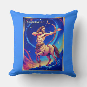 Zodiac Sign Sagittarius as the Celestial Archer Cushion