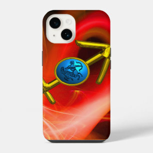 ZODIAC SIGN SAGITTARIUS,Red Yellow Fractal Swirls iPhone Case
