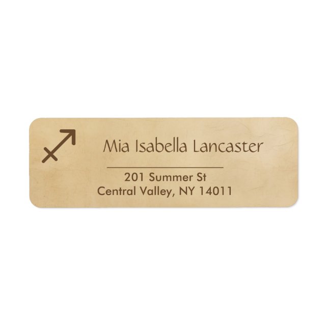Zodiac Sign - Sagittarius Return Address Labels (Front)