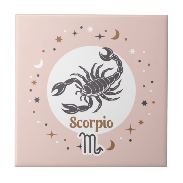 Zodiac Sign Scorpio Ceramic Tile (Front)