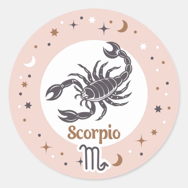 Zodiac Sign Scorpio Classic Round Sticker (Front)